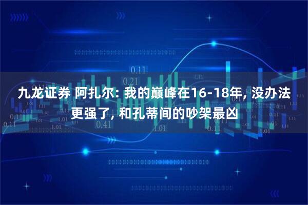 九龙证券 阿扎尔: 我的巅峰在16-18年, 没办法更强了, 和孔蒂间的吵架最凶